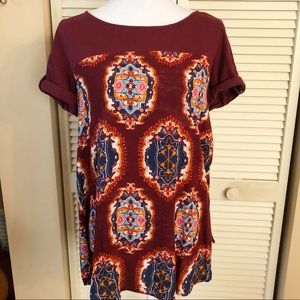 •Anthropologie Meadow Rue Solvo Tunic Top Printed•